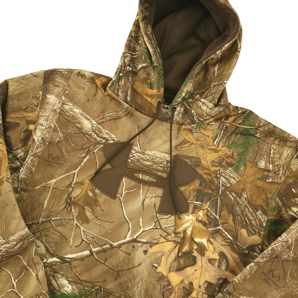 Under Armour Storm Hoodie Mens L Realtree Xtra Camo Fleece Pullover Hunting